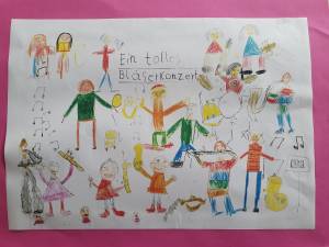 Bläservorspiel, gemaltvon GrundschülerInnen